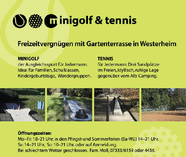 Minigolf und Tennis